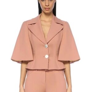 Sara Battaglia Pink Blazer with Flared Sleeves